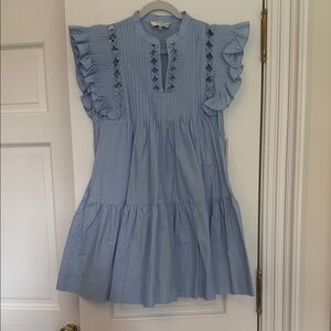 Sea New York Light Blue Ruffled Dress